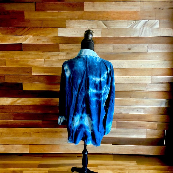 ZARA WOMAN PREMIUM DENIM COLLECTION Blue Long Sleeve Button Up Shirt Size Small - Picture 2 of 3